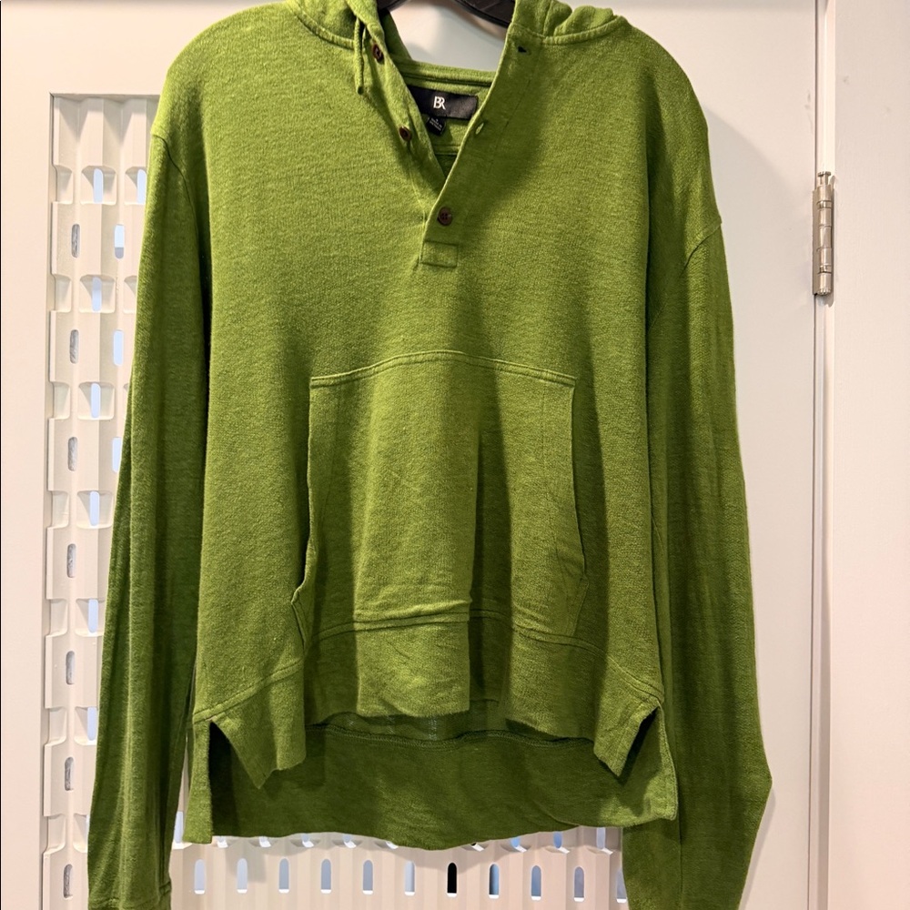 Banana Republic Green Button Neck Hoodie Men/Women Sz S